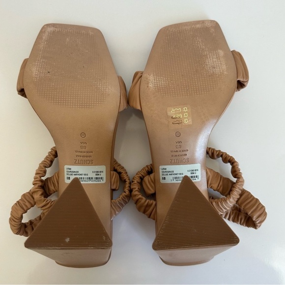 SCHUTZ  Slingback Strap Open Toe Block High Block Heel Sandals - Picture 7 of 9